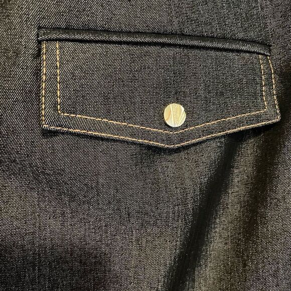 Cache Contour Collection Women’s Gold Buckle Gold Accents Pencil Skirt Size 10 - Picture 9 of 16